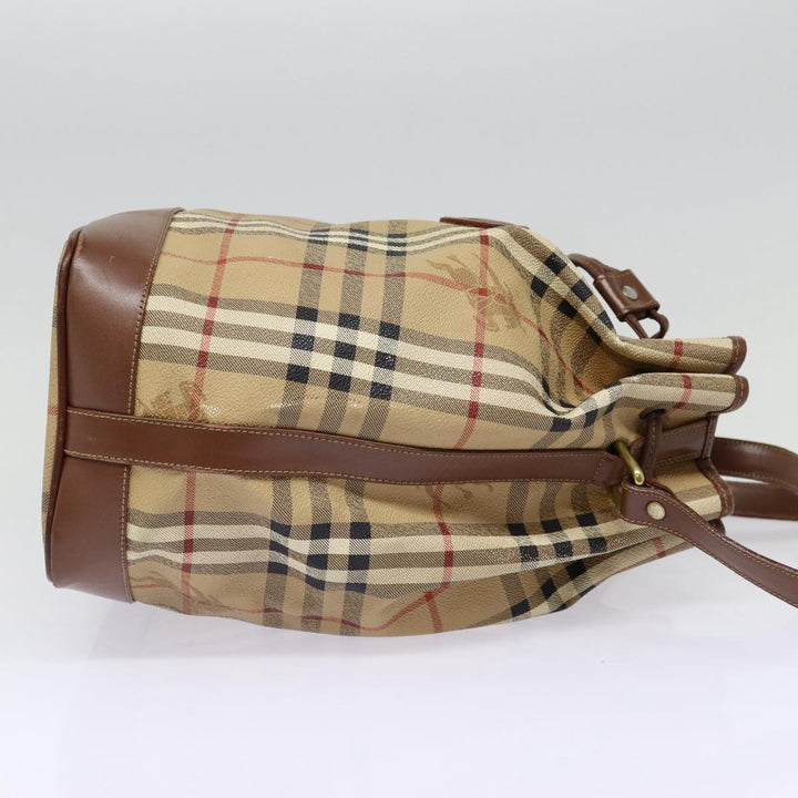 BurberrySs Nova Check Shoulder Bag PVC Beige Auth bs17637