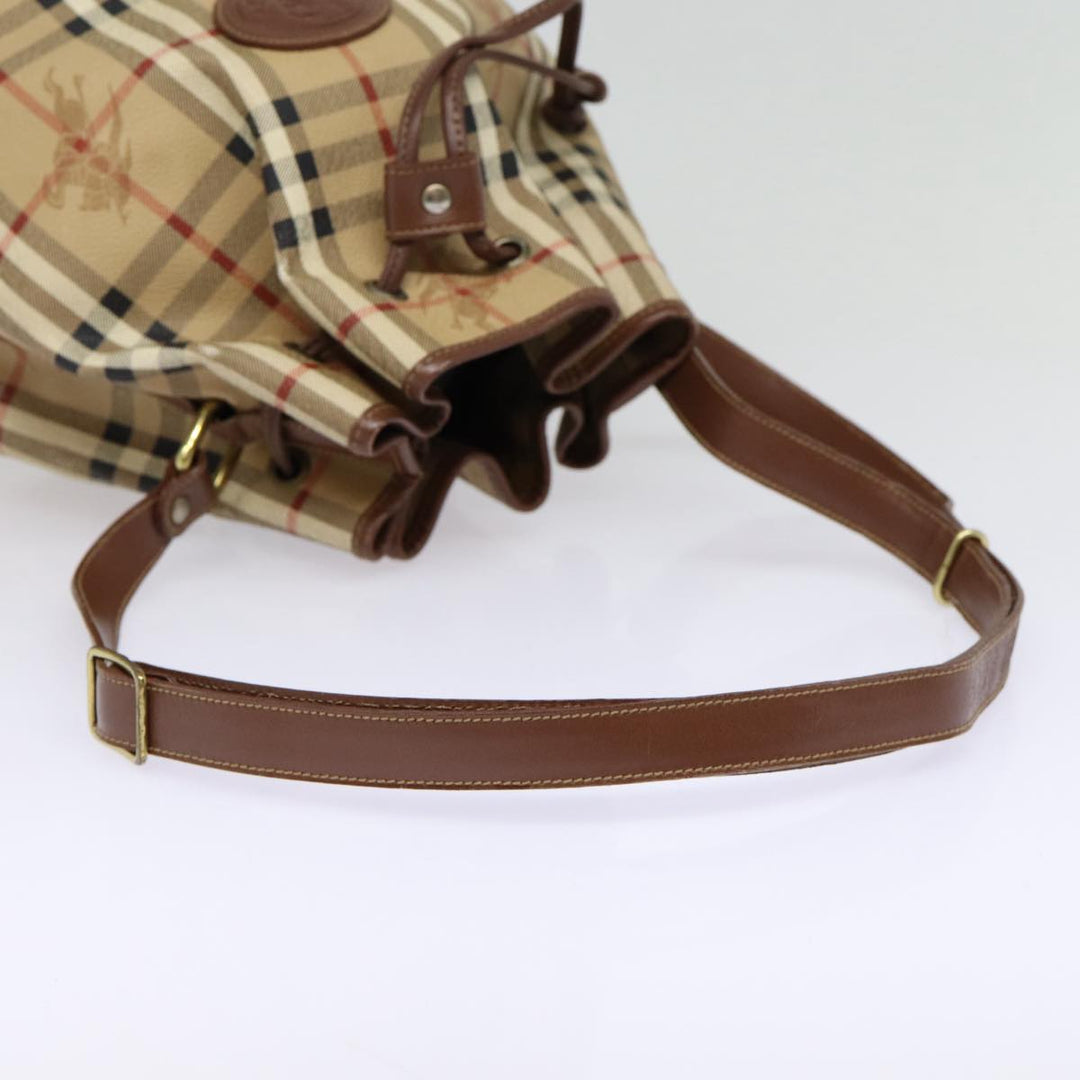 BurberrySs Nova Check Shoulder Bag PVC Beige Auth bs17637