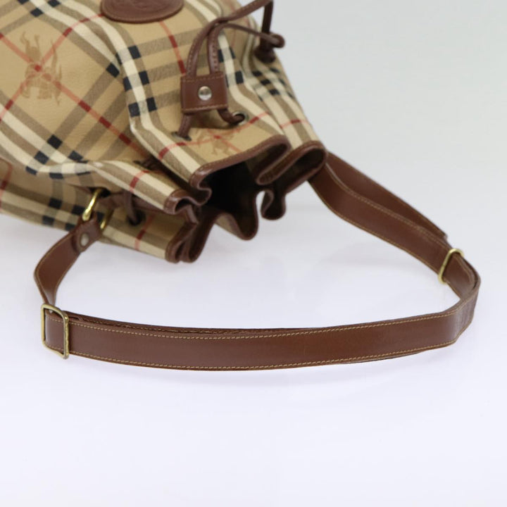 BurberrySs Nova Check Shoulder Bag PVC Beige Auth bs17637