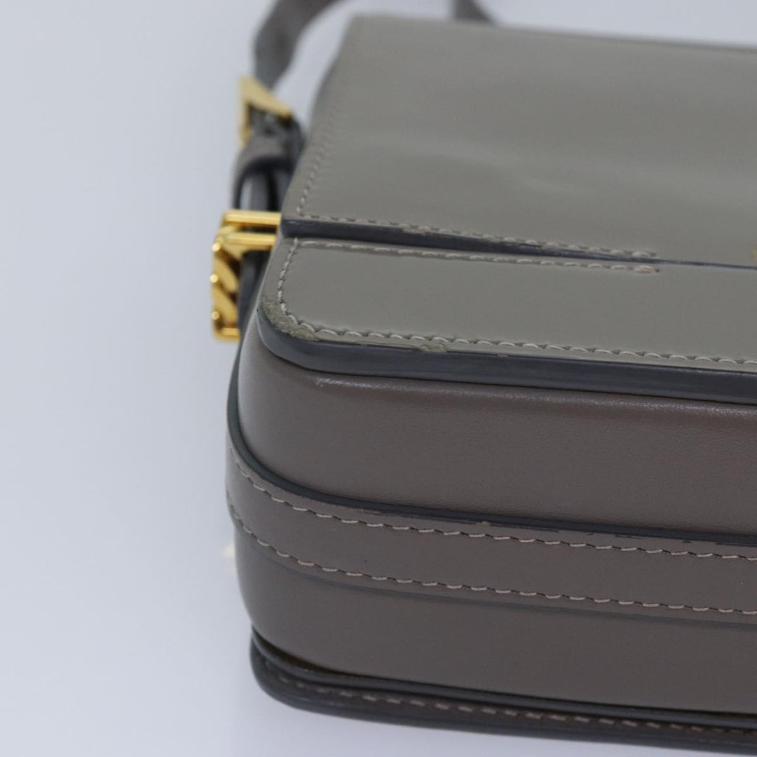 Burberry Shoulder Bag Patent leather Gray Gold Auth bs17639