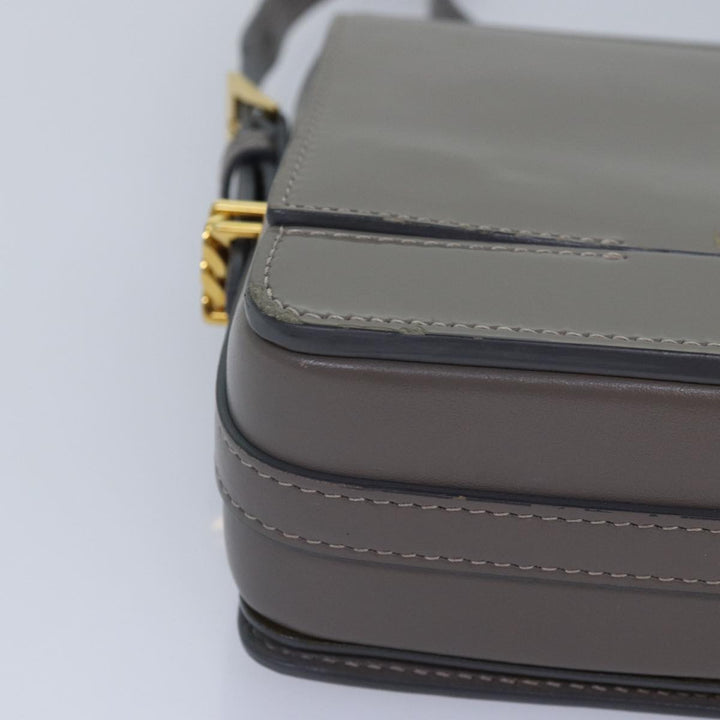 Burberry Shoulder Bag Patent leather Gray Gold Auth bs17639