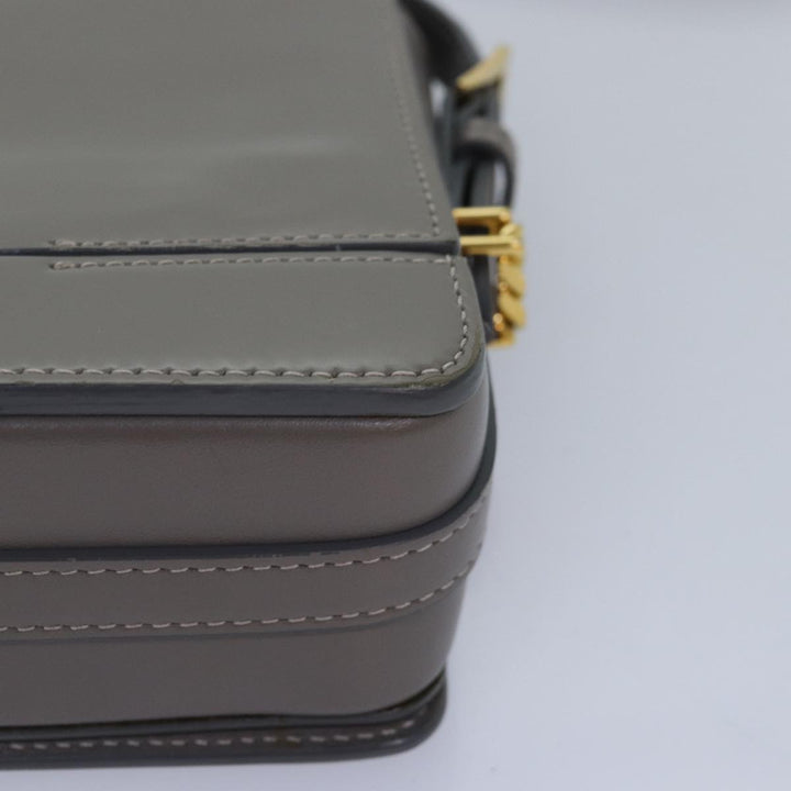 Burberry Shoulder Bag Patent leather Gray Gold Auth bs17639