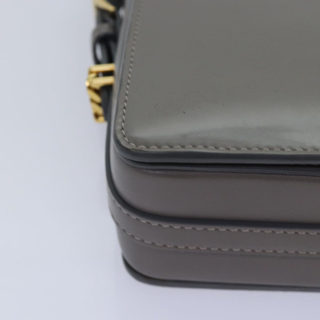 Burberry Shoulder Bag Patent leather Gray Gold Auth bs17639