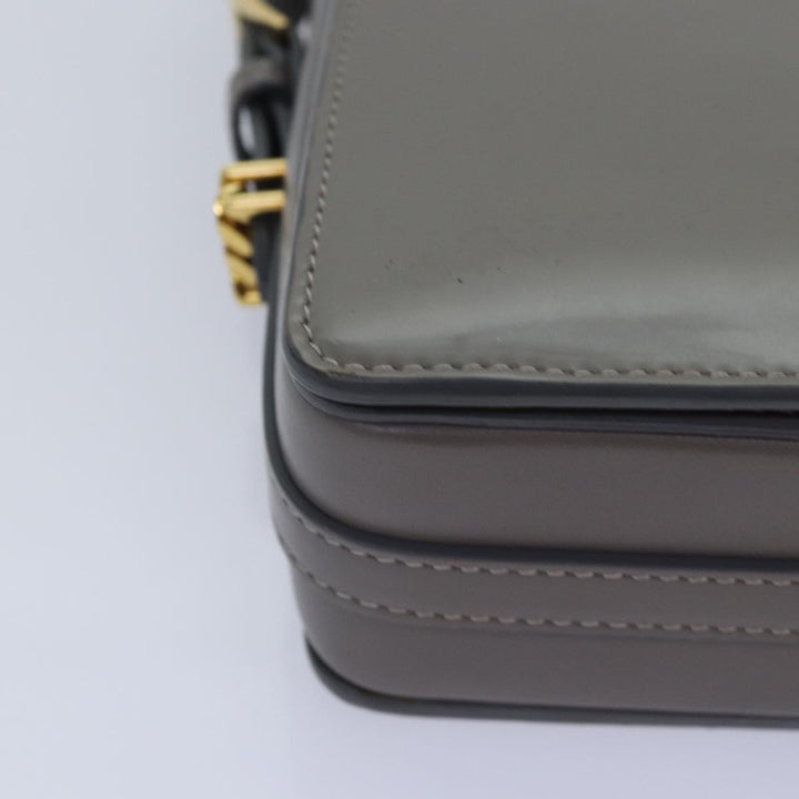 Burberry Shoulder Bag Patent leather Gray Gold Auth bs17639