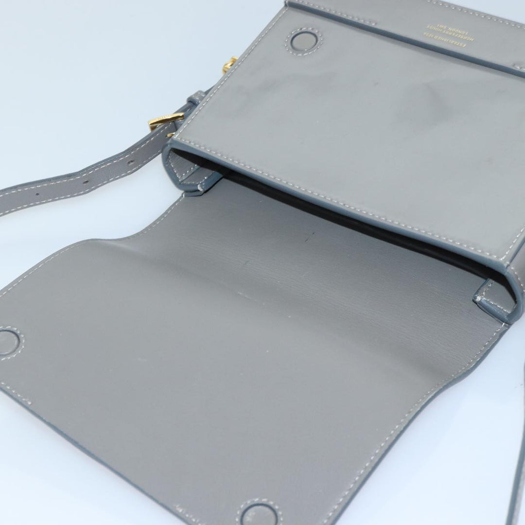 Burberry Shoulder Bag Patent leather Gray Gold Auth bs17639