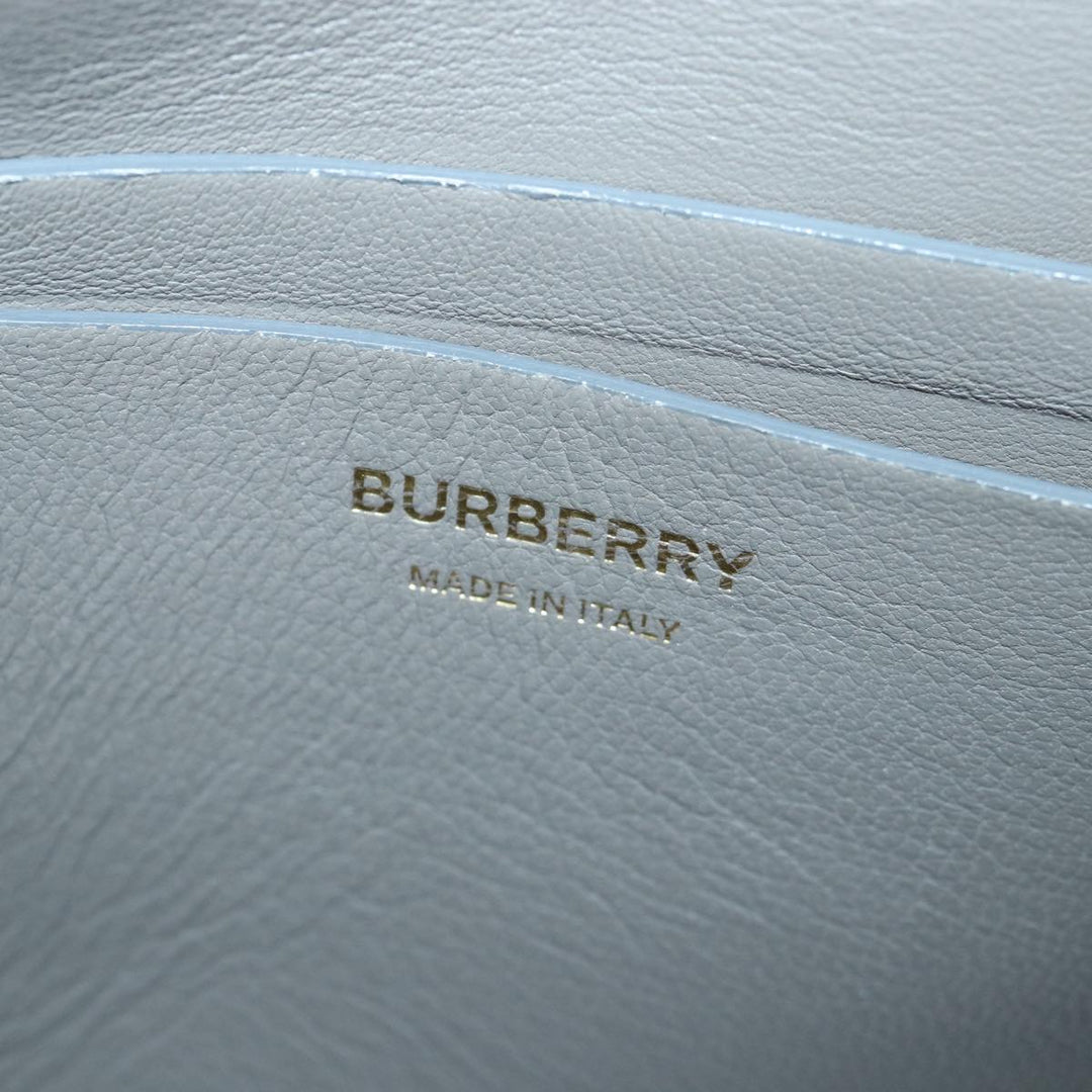 Burberry Shoulder Bag Patent leather Gray Gold Auth bs17639