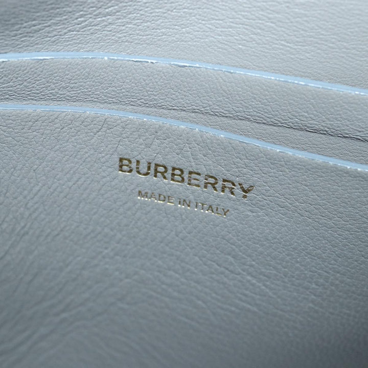 Burberry Shoulder Bag Patent leather Gray Gold Auth bs17639