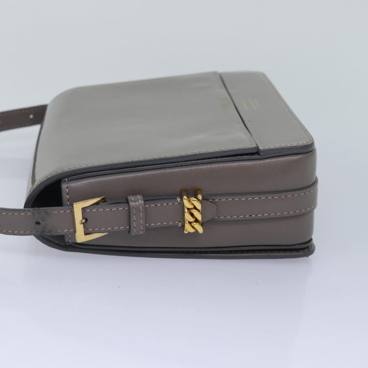 Burberry Shoulder Bag Patent leather Gray Gold Auth bs17639