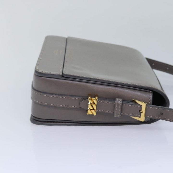 Burberry Shoulder Bag Patent leather Gray Gold Auth bs17639