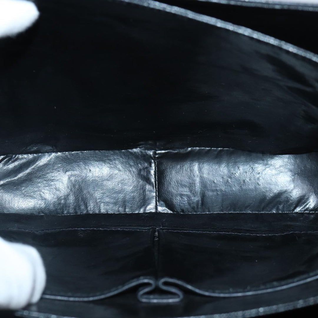Celine Horse Carriage Shoulder Bag Leather Black Gold Auth bs17653
