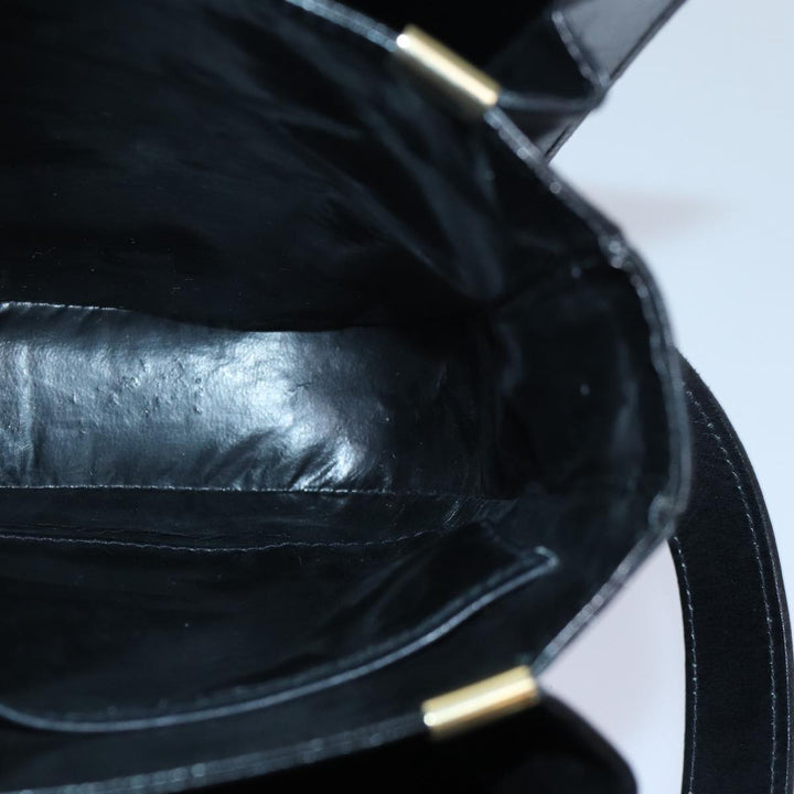 Celine Horse Carriage Shoulder Bag Leather Black Gold Auth bs17653