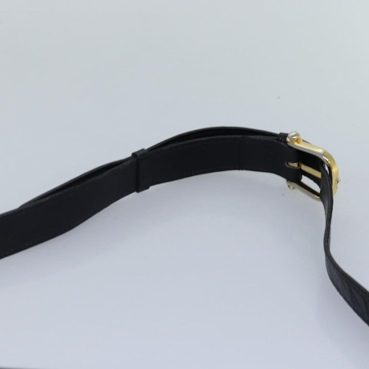 Celine Horse Carriage Shoulder Bag Leather Black Gold Auth bs17653