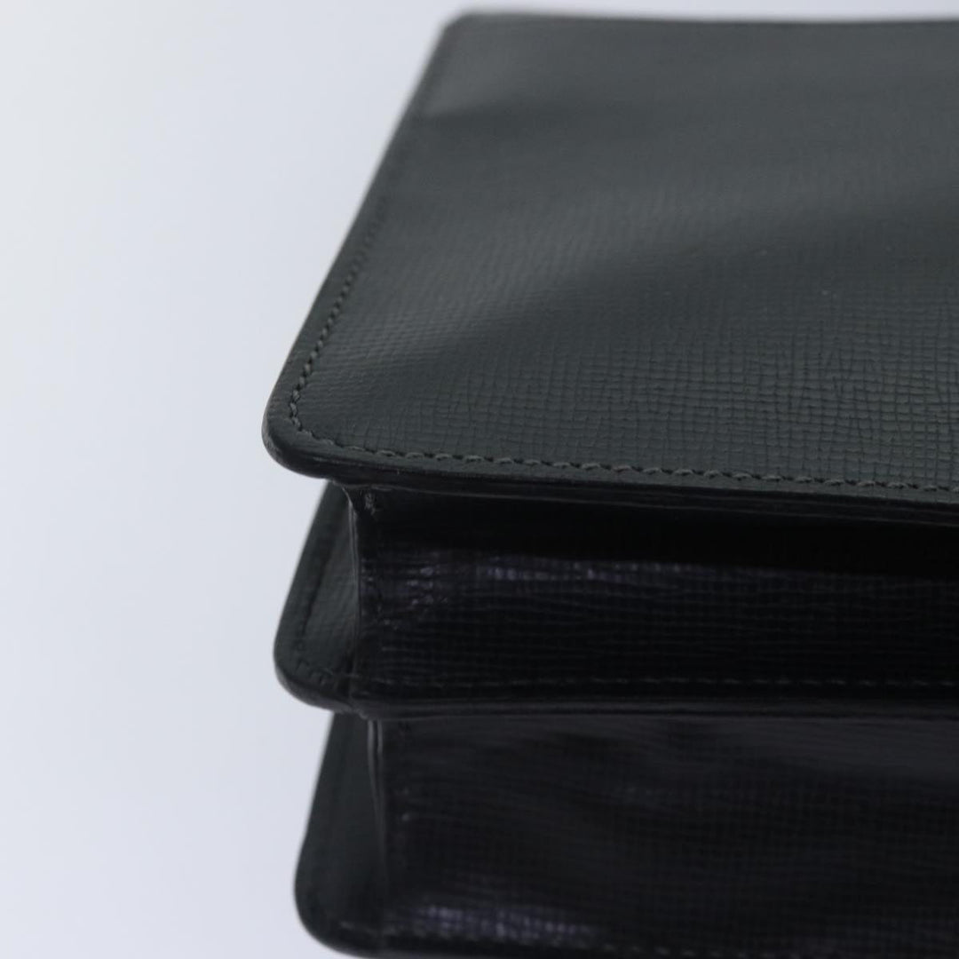 CHRISTIAN Top quality Dior Clutch Bag Leather Black Silver Auth bs17656