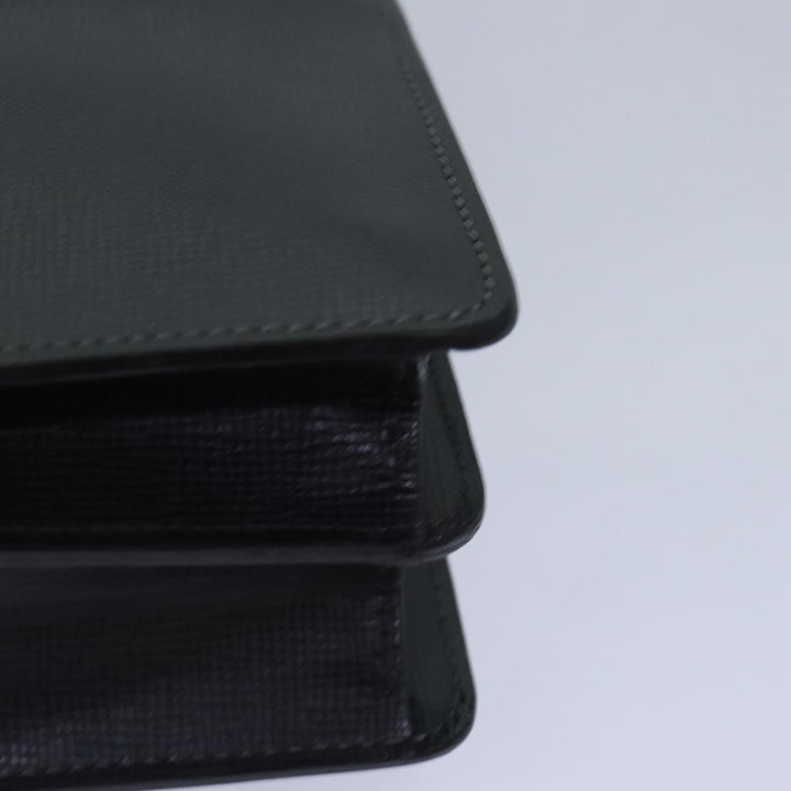 CHRISTIAN Top quality Dior Clutch Bag Leather Black Silver Auth bs17656