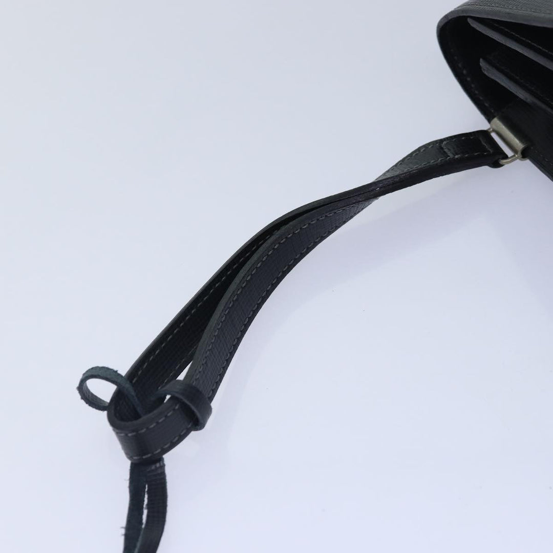 CHRISTIAN Top quality Dior Clutch Bag Leather Black Silver Auth bs17656