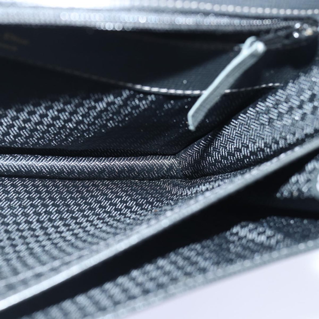 CHRISTIAN Top quality Dior Clutch Bag Leather Black Silver Auth bs17656