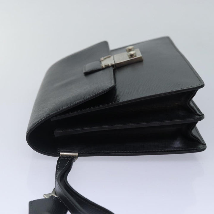 CHRISTIAN Top quality Dior Clutch Bag Leather Black Silver Auth bs17656
