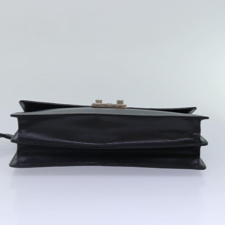 CHRISTIAN Top quality Dior Clutch Bag Leather Black Silver Auth bs17656