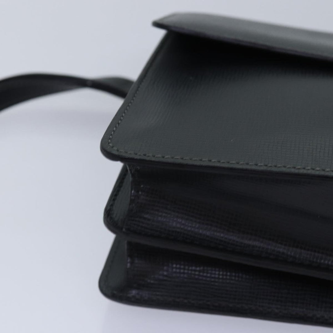 CHRISTIAN Top quality Dior Clutch Bag Leather Black Silver Auth bs17656