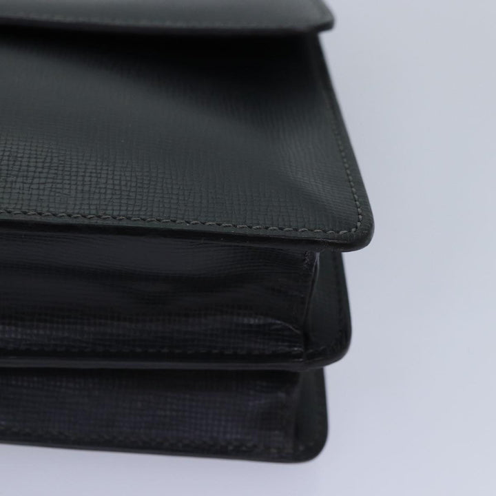 CHRISTIAN Top quality Dior Clutch Bag Leather Black Silver Auth bs17656