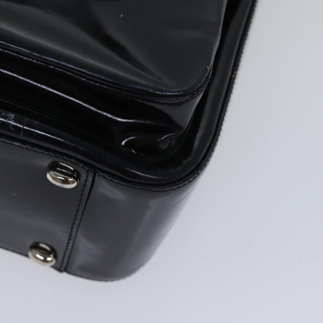 Celine Shoulder Bag Patent leather Black Silver Auth bs17689
