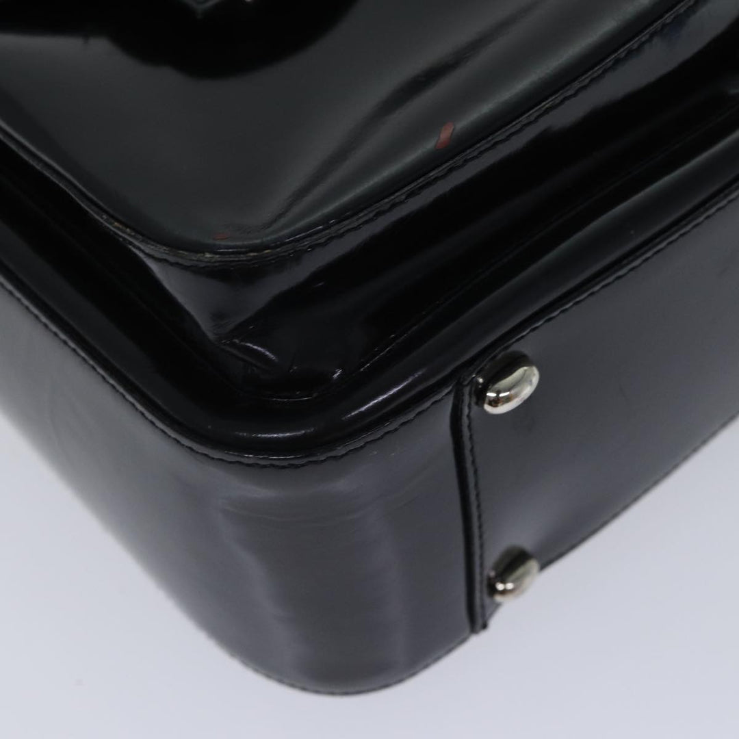 Celine Shoulder Bag Patent leather Black Silver Auth bs17689