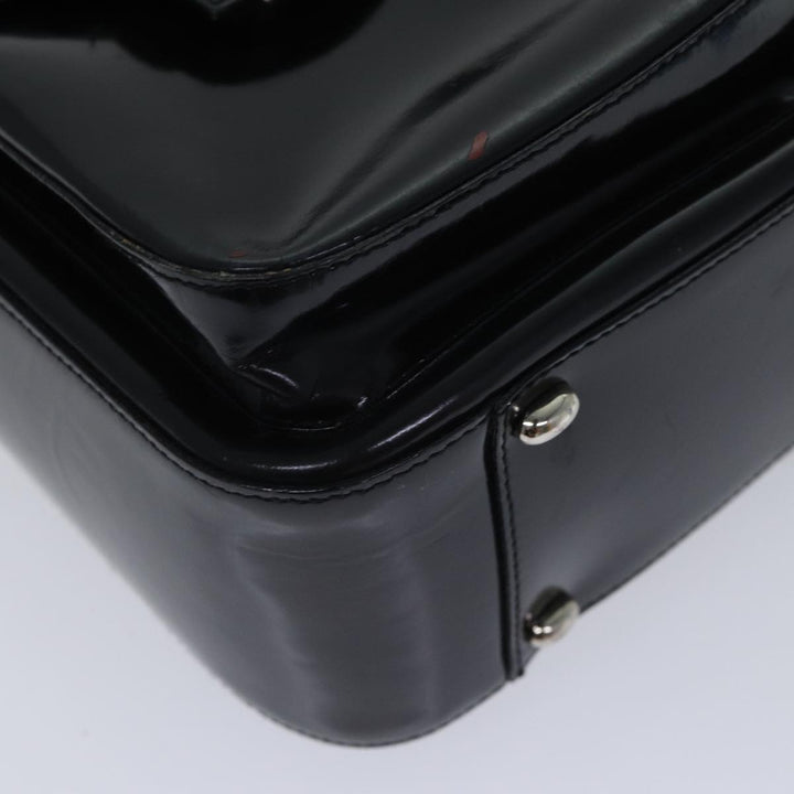 Celine Shoulder Bag Patent leather Black Silver Auth bs17689