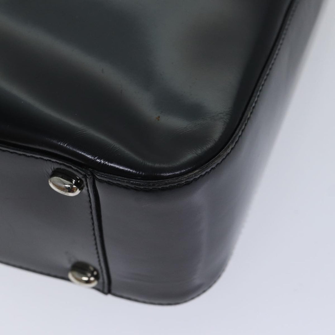 Celine Shoulder Bag Patent leather Black Silver Auth bs17689