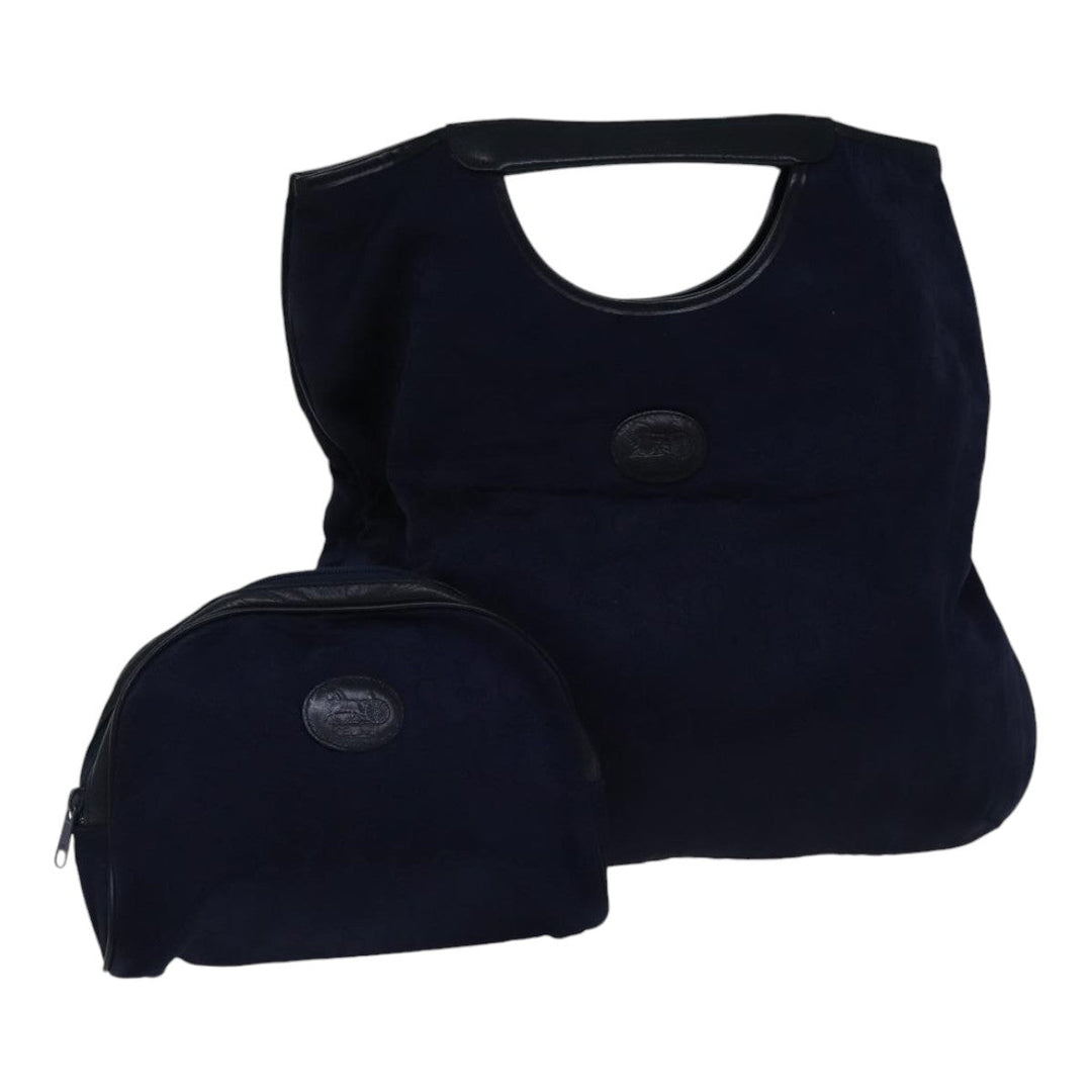 Celine C Sulky Hand Bag Canvas 2Set Navy Auth bs17690