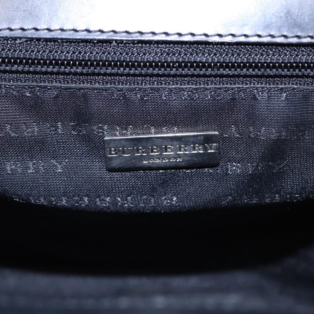 Burberry Nova Check Shoulder Bag PVC Beige Silver Auth bs17694