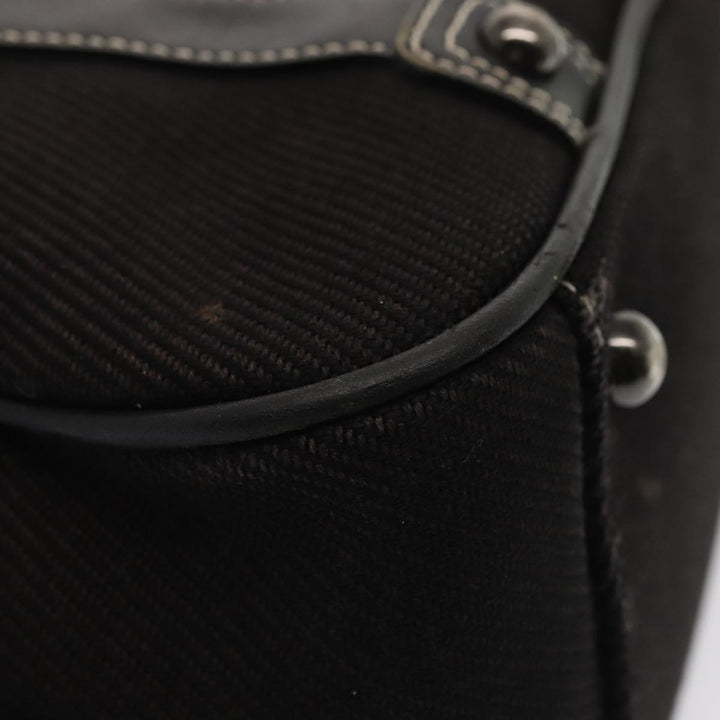 Burberry Black label Hand Bag Canvas Black Silver Auth bs17697
