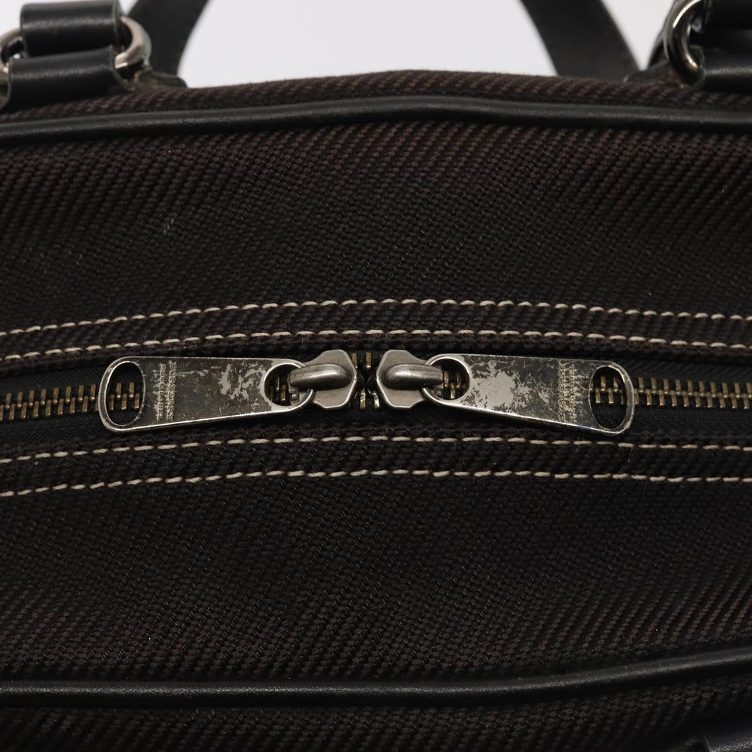 Burberry Black label Hand Bag Canvas Black Silver Auth bs17697