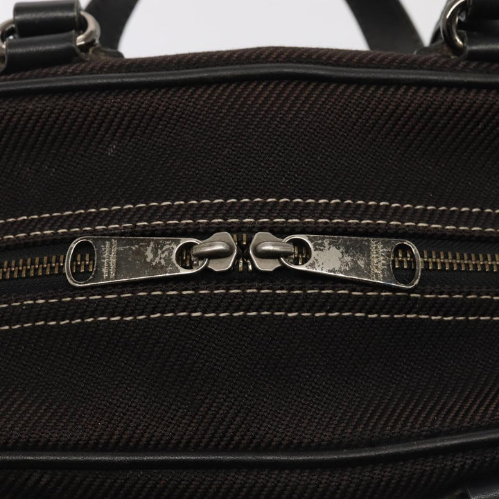 Burberry Black label Hand Bag Canvas Black Silver Auth bs17697