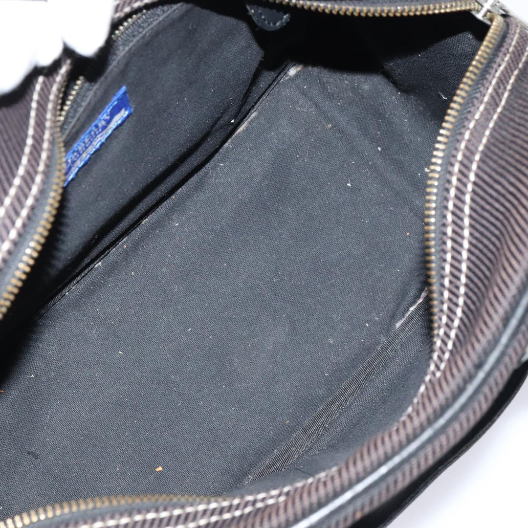 Burberry Black label Hand Bag Canvas Black Silver Auth bs17697