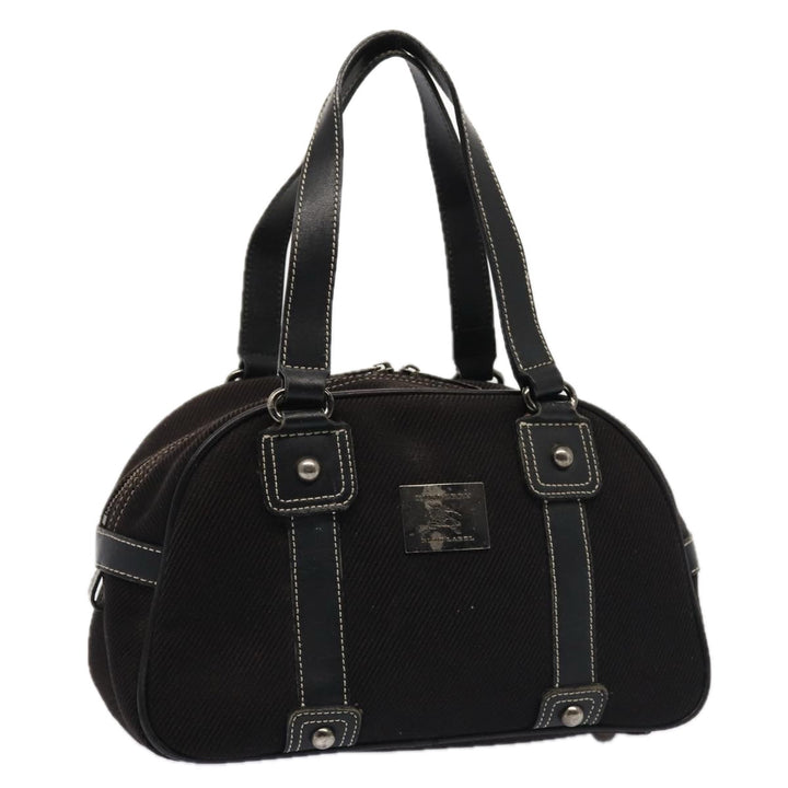 Burberry Black label Hand Bag Canvas Black Silver Auth bs17697