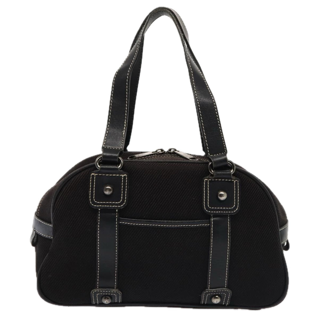 Burberry Black label Hand Bag Canvas Black Silver Auth bs17697