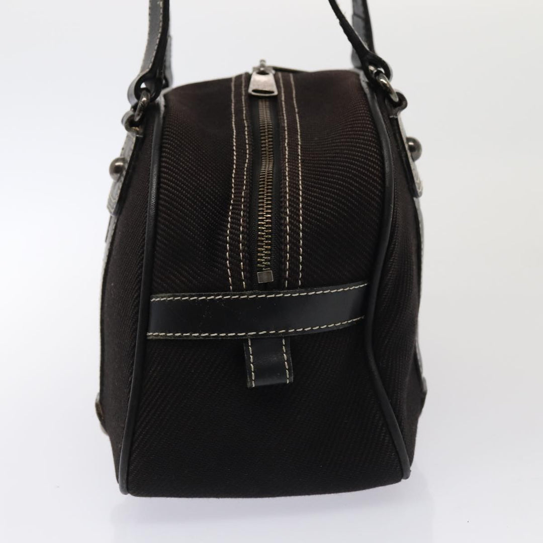 Burberry Black label Hand Bag Canvas Black Silver Auth bs17697
