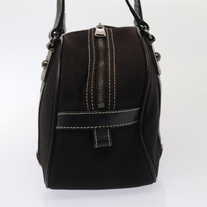Burberry Black label Hand Bag Canvas Black Silver Auth bs17697