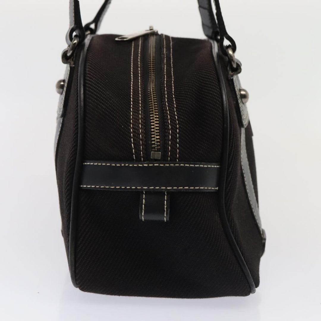Burberry Black label Hand Bag Canvas Black Silver Auth bs17697