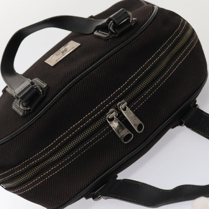 Burberry Black label Hand Bag Canvas Black Silver Auth bs17697