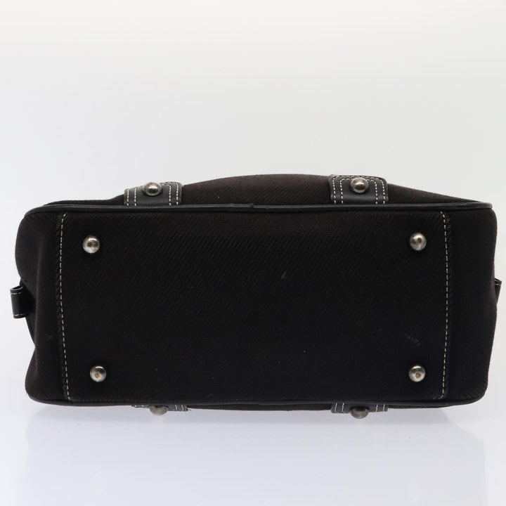 Burberry Black label Hand Bag Canvas Black Silver Auth bs17697