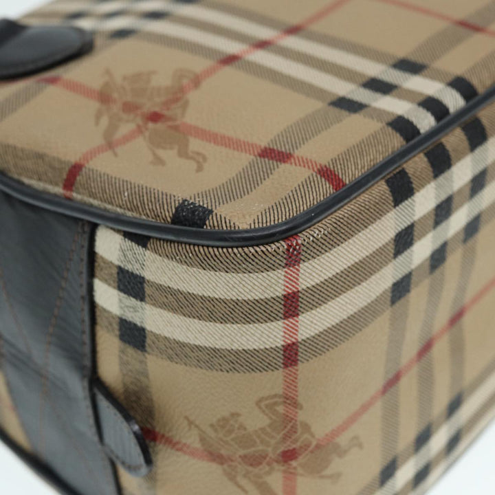 BurberrySs Nova Check Hand Bag PVC Beige Auth bs17698