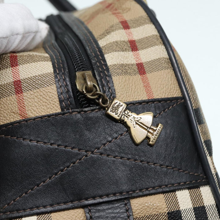 BurberrySs Nova Check Hand Bag PVC Beige Auth bs17698