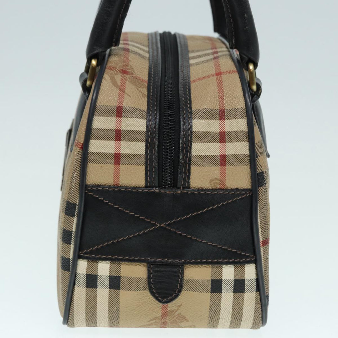 BurberrySs Nova Check Hand Bag PVC Beige Auth bs17698
