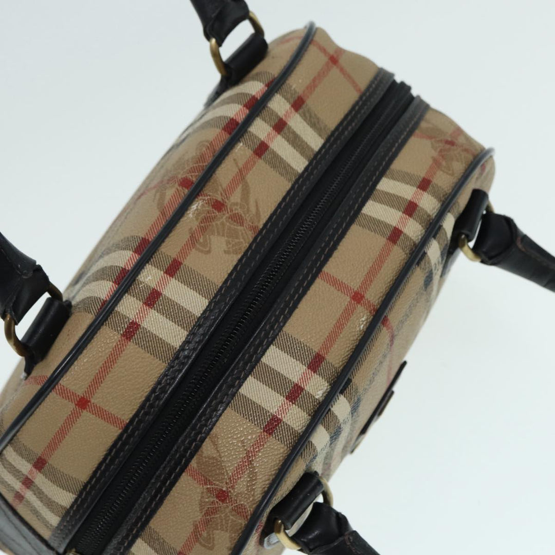 BurberrySs Nova Check Hand Bag PVC Beige Auth bs17698