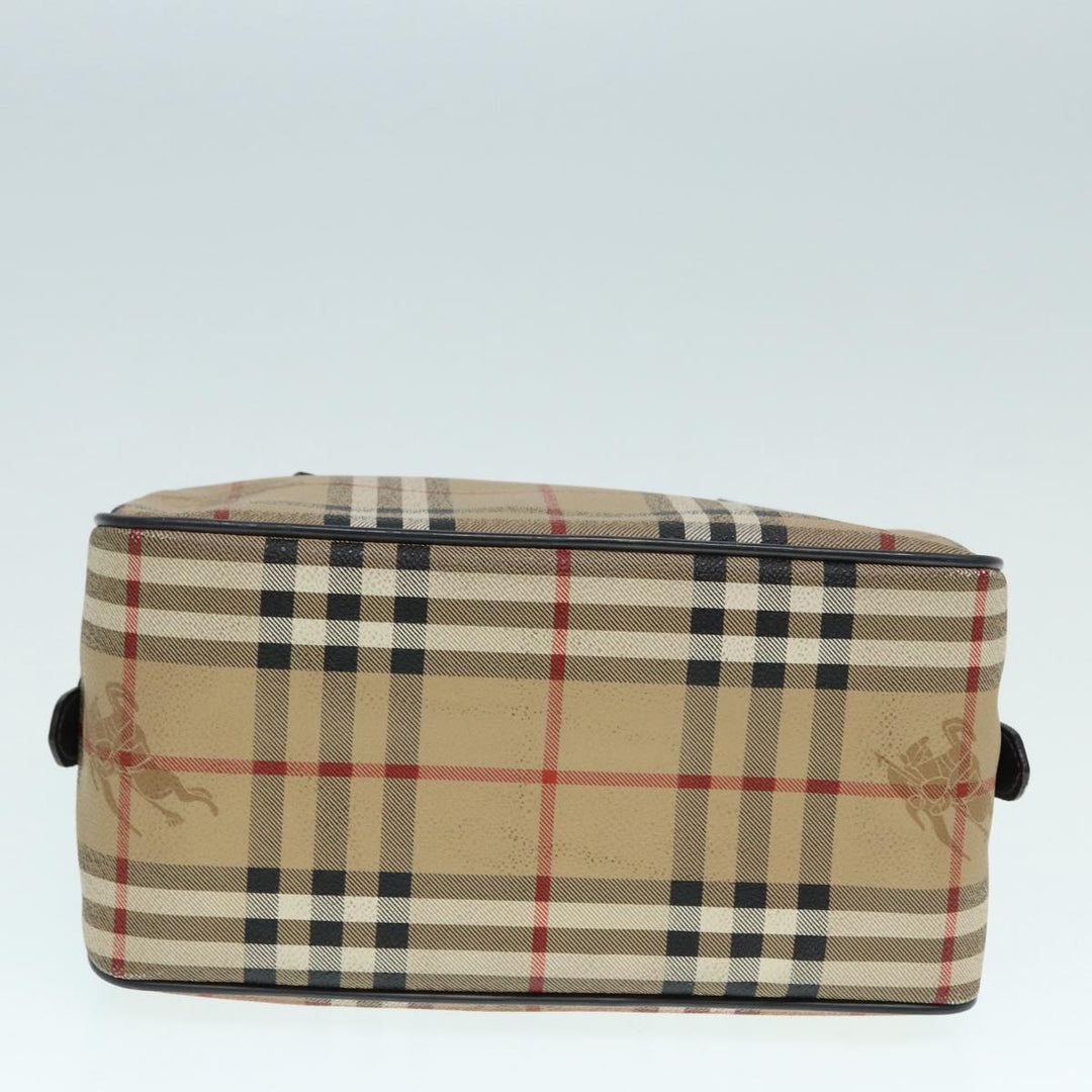 BurberrySs Nova Check Hand Bag PVC Beige Auth bs17698