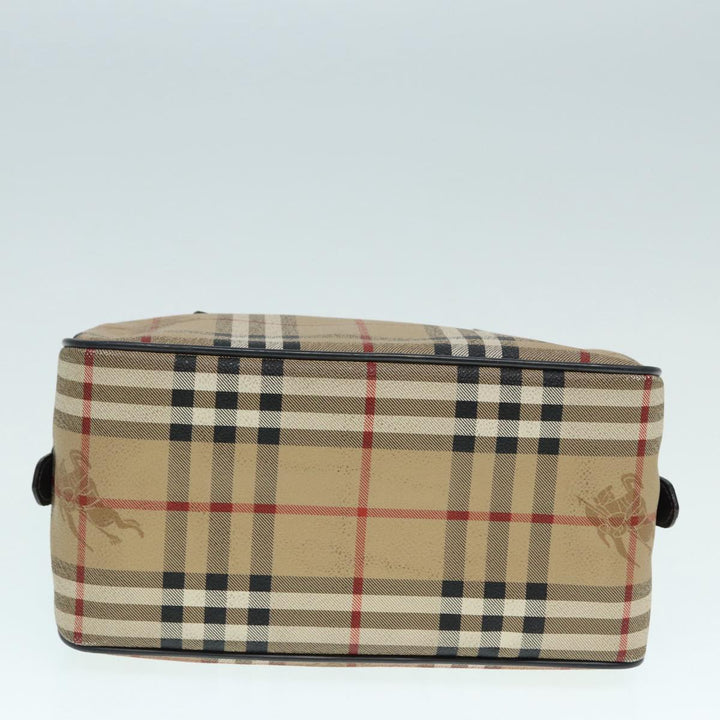 BurberrySs Nova Check Hand Bag PVC Beige Auth bs17698