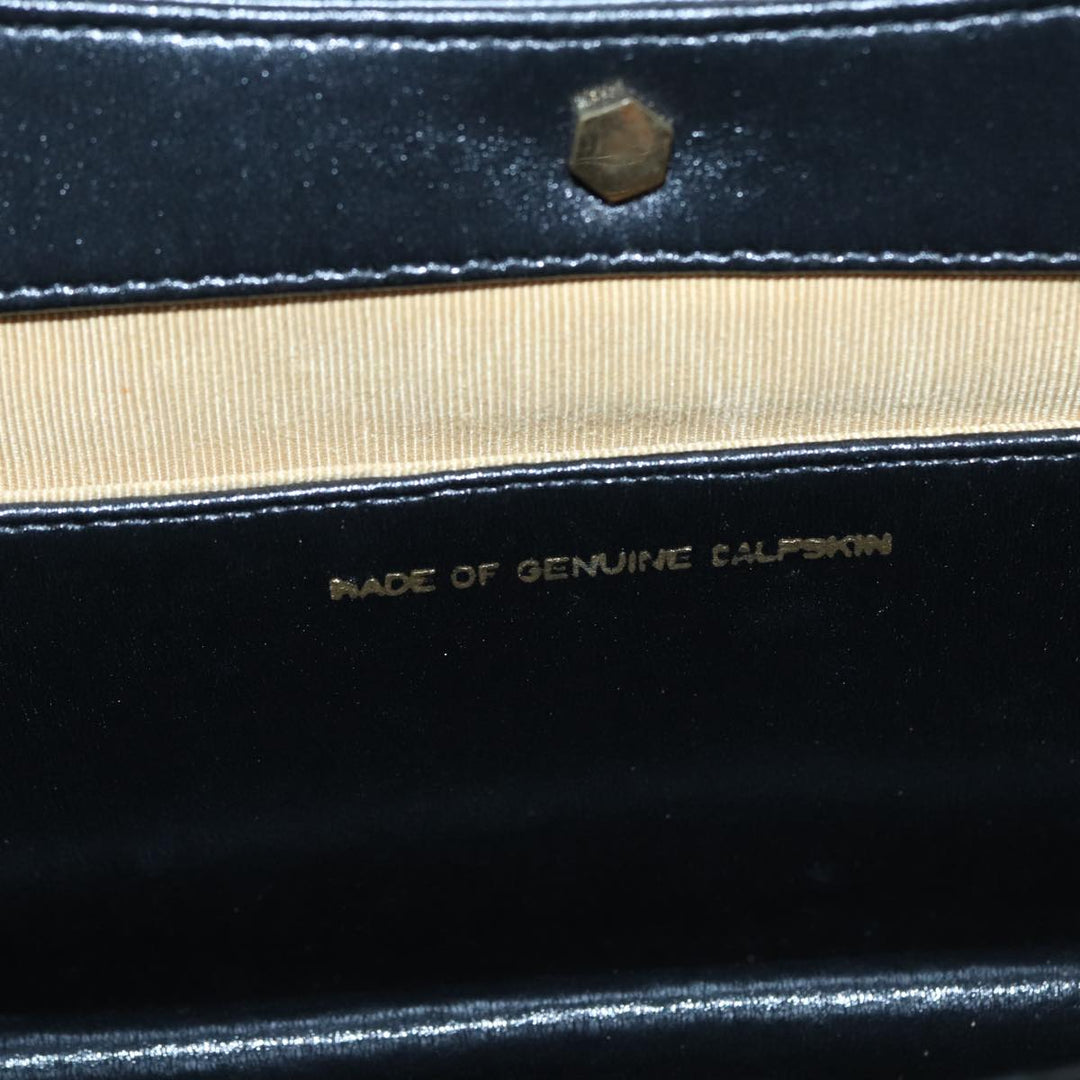 CHRISTIAN Top quality Dior Shoulder Bag Leather Black Gold Auth bs17725