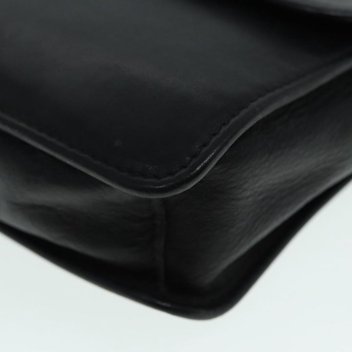 Celine Clutch Bag Leather Black Gold Auth bs17759