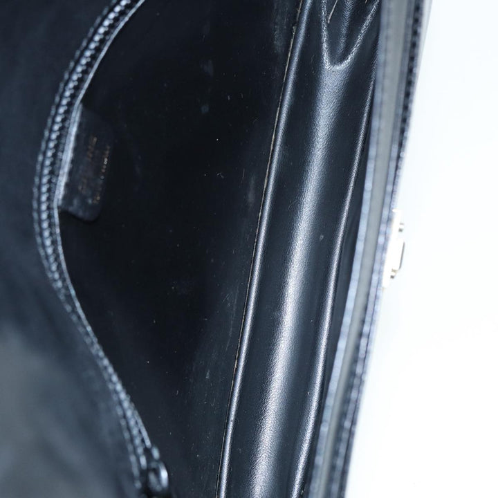 Celine Clutch Bag Leather Black Gold Auth bs17759